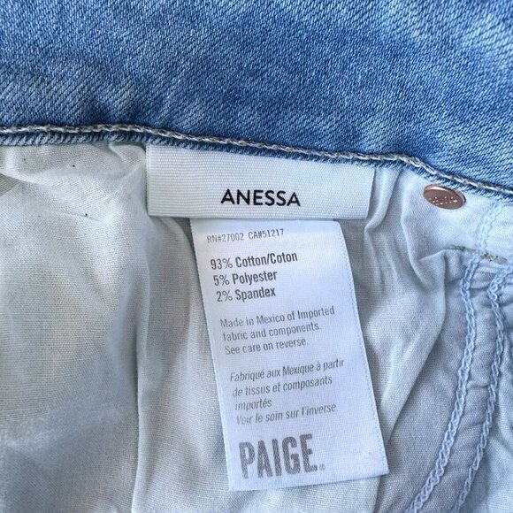 Paige Anessa Wide-Leg Ankle Jeans Helena Light Blue 27 - Picture 7 of 12
